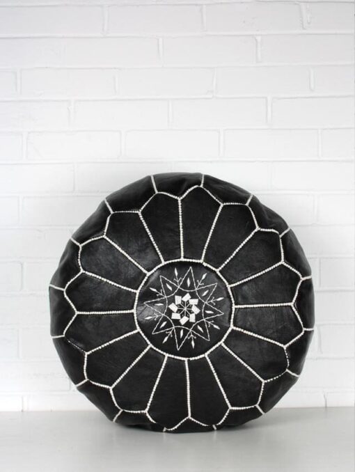 Black Moroccan Pouf - Image 4