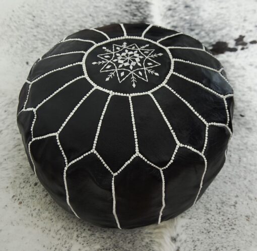 Black Moroccan Pouf - Image 3