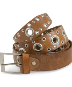 Natural Wonderful Leather Belt With Iron Circles