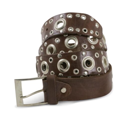 Wonderful Leather Belt With Iron Circles - Image 3