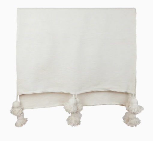 Pom Pom Blanket Ivory