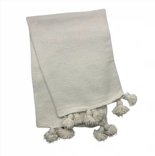 Pom Pom Blanket Ivory - Image 2