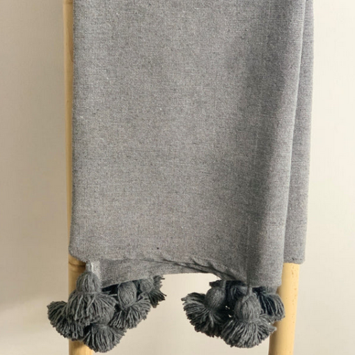Pom Pom Blanket Ash - Image 3