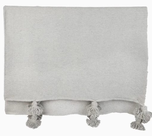 Pom Pom Blanket Smoke - Image 2