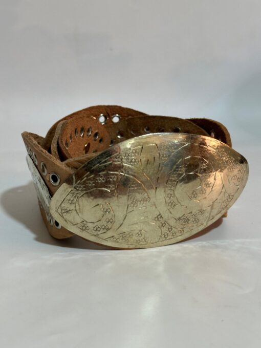 Cozy Elegance: The Leather Belt with Huge Oval Buckle