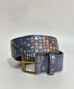 Stylish Blue Belt for Women with Rounded Dots