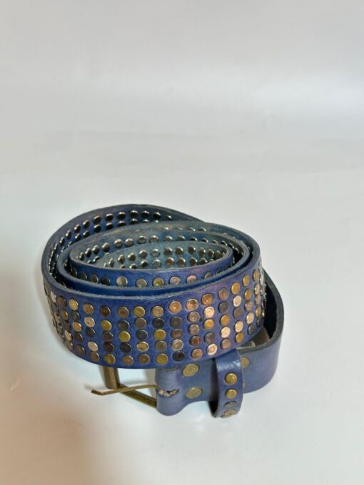 Stylish Blue Belt for Women with Rounded Dots - Image 2